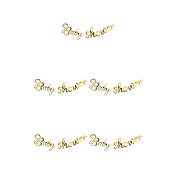 1/2/3/5 Återanvändbar duschbanner med unik för baby shower Gold  babyshower 5Set