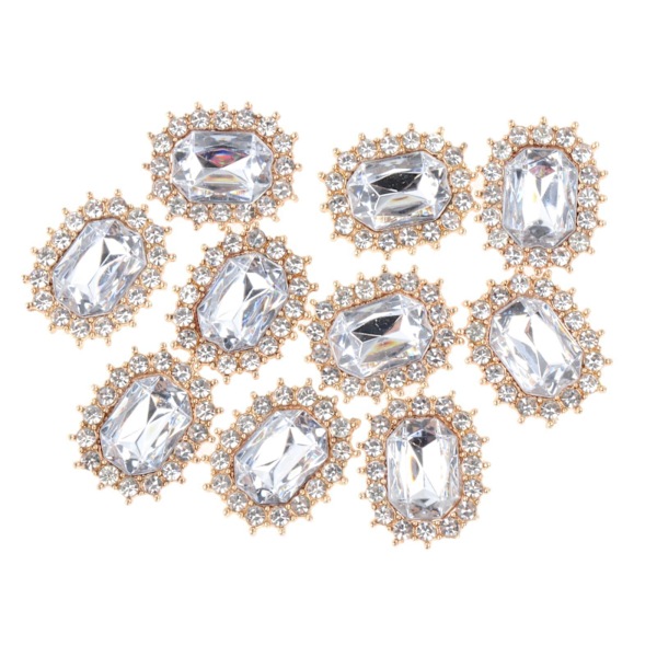 1/2/3/5 10 st Rhinestone Buttons Hantverk Dekoration för kläder Silver 2.1 x 1.7cm 1Set