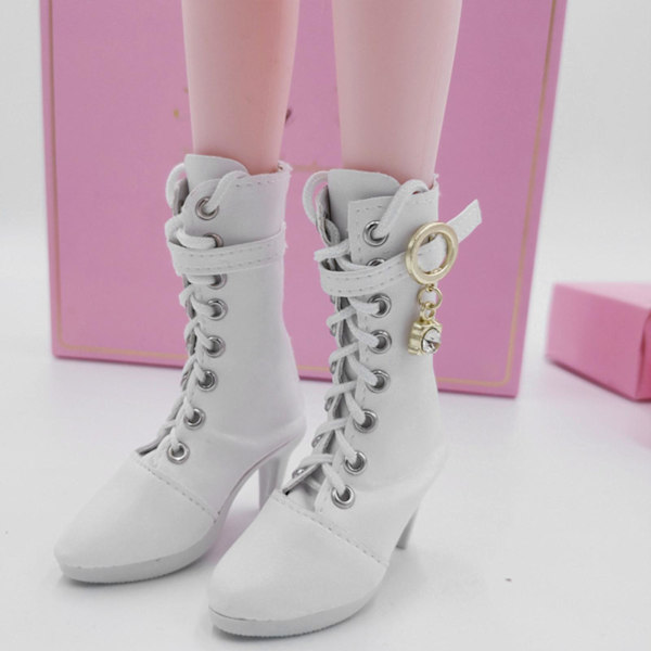 1/2/3 Högklackade Skor Modekläder för 1/3 För BJD Doll White 7.5 x 3 x 7.5cm 1Set