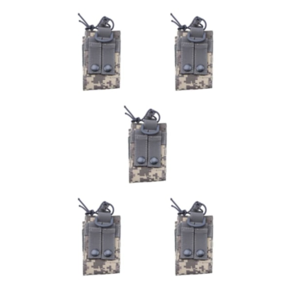 1/2/3/5 Radio Intercom Bag Interphone Magazine Pouch Hunting Grey Camouflage 5PCS
