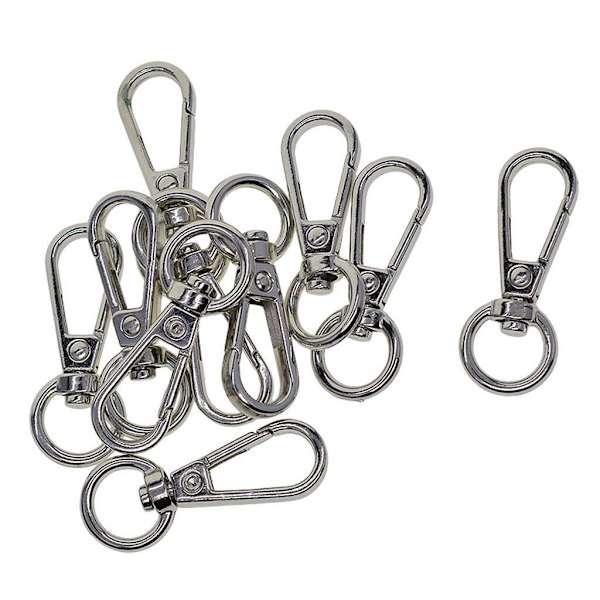 1/3/5 10 delar Swivel Snap Lobster Clasp Clips Nyckelring Silver 1Set