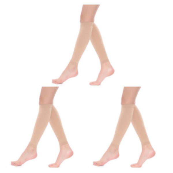 1/2/3/5 Dam S Calf Compression Strumpor Bekväma och skin color XL 3Set