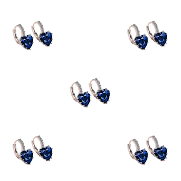 1/2/3/5 Lyx Hoop örhängen för kvinnor Hjärtformad strass style 6 5Set