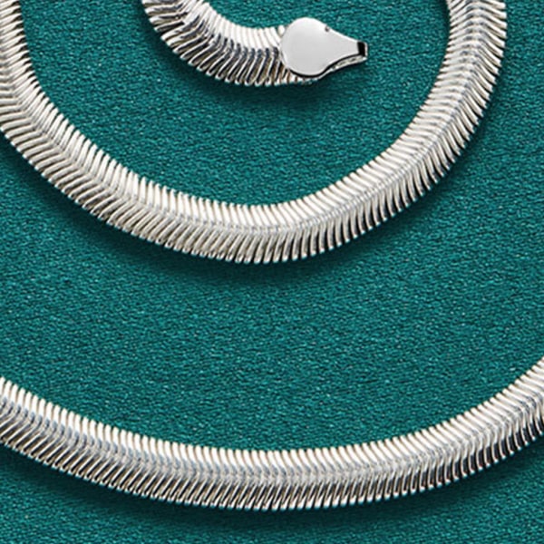 1/2/3/5 Statement-Making Silver Flat Snake Chain Halsband silver 55cm 1Set