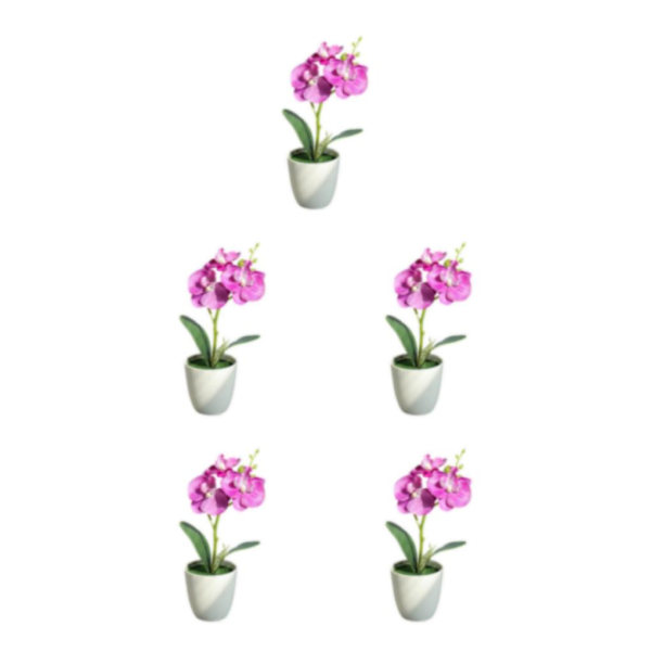 1/2/3/5 Realistiskt utseende Hållbar konstgjord blomma för DIY Purple 5PCS