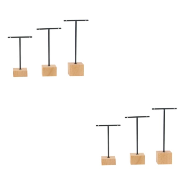 1/2/3 metall smycken T-Shape örhängen Display Rack Stativ Black 4 x 4 x 14cm 2Set