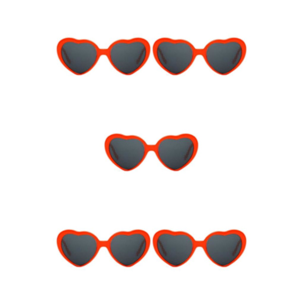 1/2/3/5 Effektglasögon Light at Night Beautiful Love Heart Red 14x6x13cm 5Set