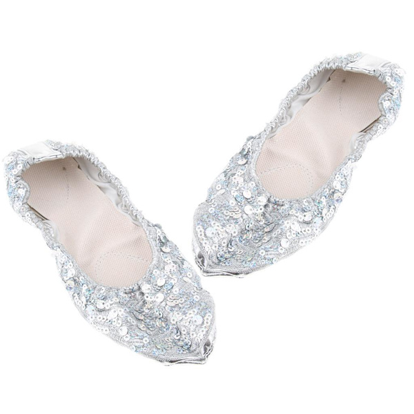 1/2/3/5 Kvinnor Tjej Magdansskor Non- För slip Soft Soles Silver XL 1Set