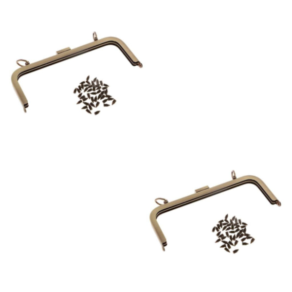 1/2 21x8cm metallram Kysslås Lås för DIY-handväska Handväska 2Set