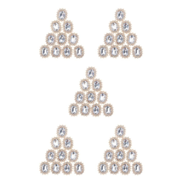 1/2/3/5 10 st Rhinestone Buttons Hantverk Dekoration för kläder Silver 2.1 x 1.7cm 5Set