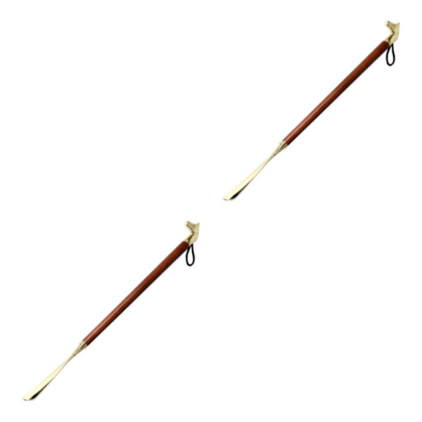 1/2/3 Wooden Shoe Horn Shoe Helper Tool Long Handle Shoehore 56cm Brown Horse 2Set