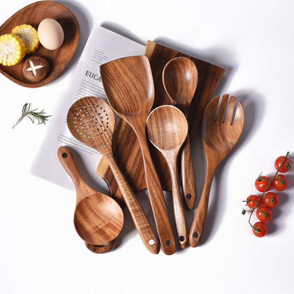 1/2/3/5 Brun MultipurposeTrä köksredskap Set för unisex Spatula 1Set