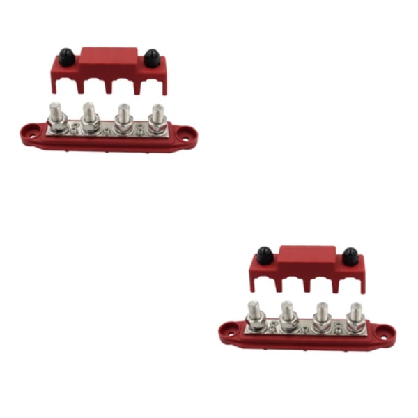 1/2/3 Heavy-Duty Power Distribution Block med cover Red M10 2PCS