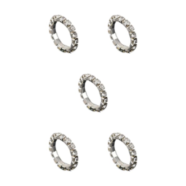 1/2/3/5 Stretch Crystal Ring Utsökt inläggning för Elegant silver 1 row 5PCS