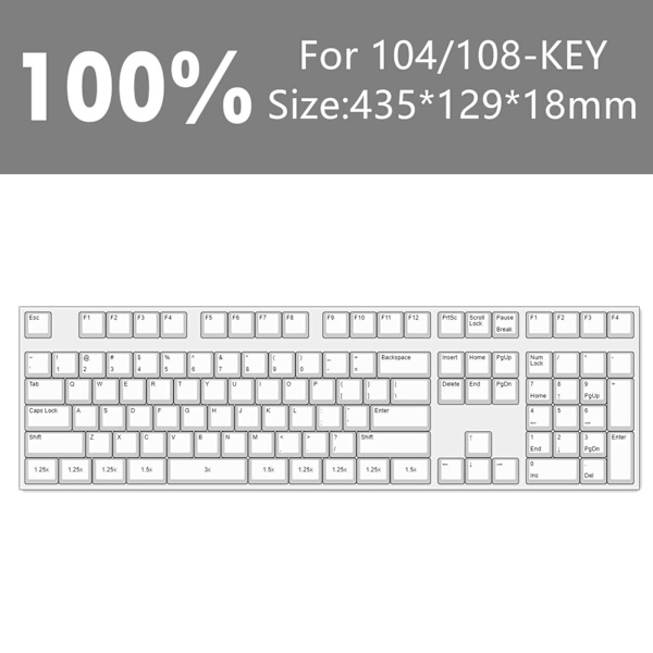 1/2/3 Transparent för mekaniskt tangentbord Lätt att för hem 104/108 keys 1 Pc