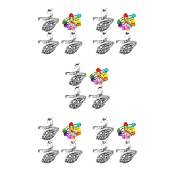 1/2/3/5 Virkad Ring Kit Peacock Justerbar stickslinga m/ 5Set