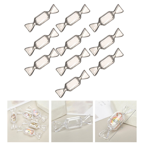 1/2/3/5 Candy Shaped Mini Halsband Organizer Örhängen Halsband Transparent 10 Pcs 1 Pc