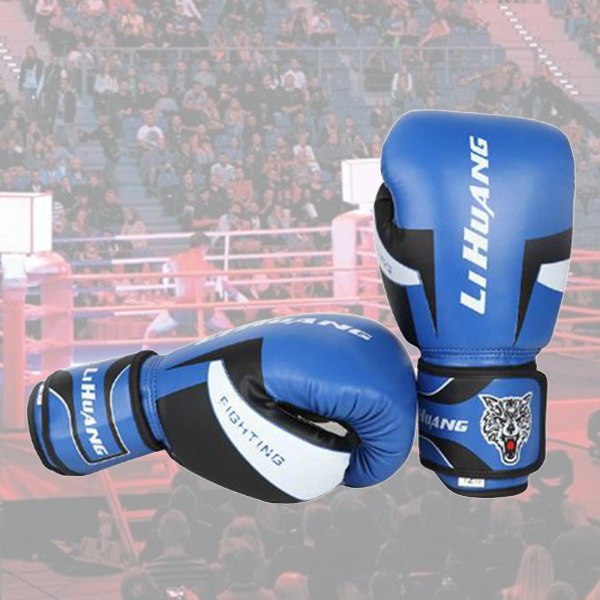 Män Kvinnor Boxning Träningshandskar Sparring Kickboxing GYM 12oz Blue