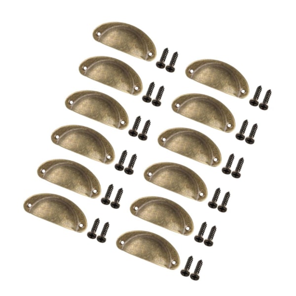 1/2/3/5 12x Koppdrag Skåp Kommod Shell Draw Låda Handtag Yellow Bronze 15x15x5cm 1Set