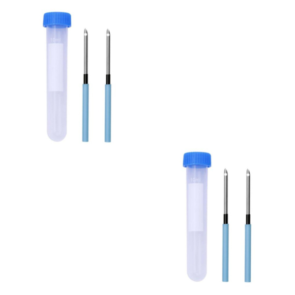 1/2/3/5 Broderi Punch Nål Penna Sysats Stickverktyg 2 Pcs Needle 1 Pc Tube 10cm 2Set