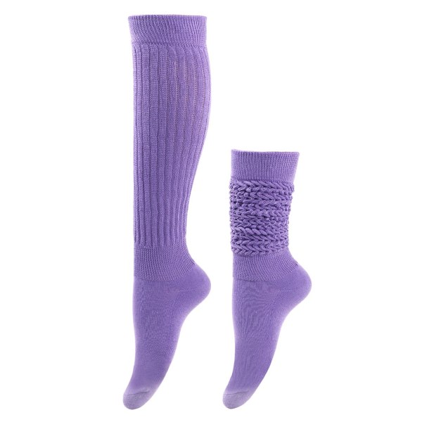 1/2/3/5 2 stycken Slitstarka Slouch strumpor Elasticitet och utsökt Light Purple 1Set