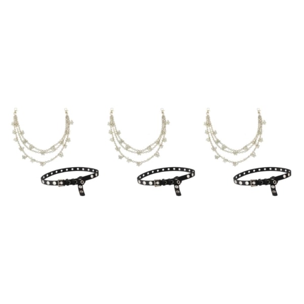 1/2/3 punk midjebälte kedja justerbar för kvinnor män flicka pojke Chain and Belt 155g 3Set