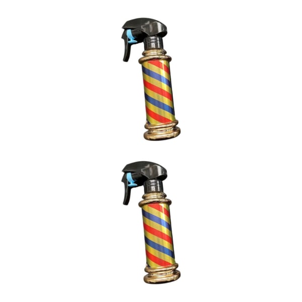 1/2 Multifunktionell Barber Spray Flaska Retro Stripes för Salong Golden 200ml 2Set