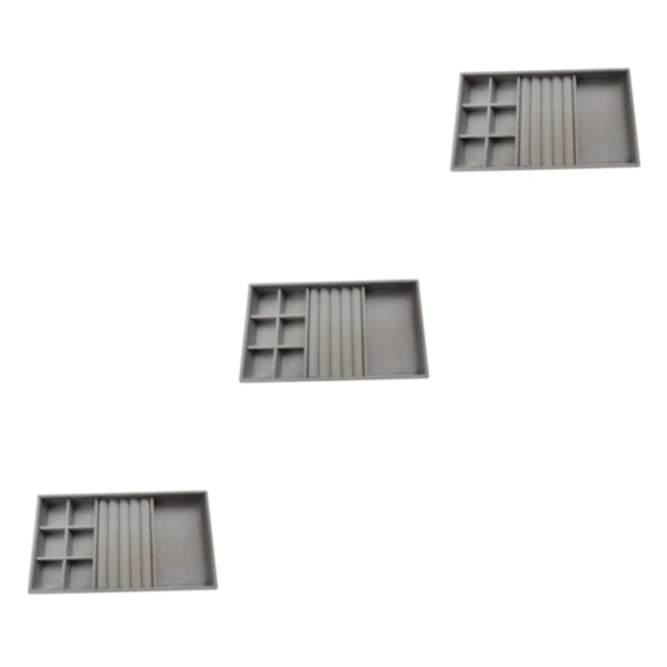 1/2/3/5 Stapelbar smyckesbricka Multipurpose Portable Velvet för Gray 3 in 1 3Set