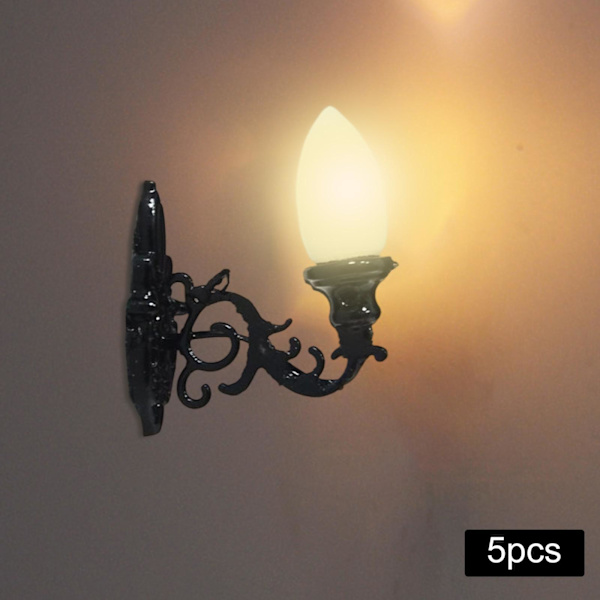 1/2/3/5 5x antik miniatyr vägglampa för gör-det-själv-tillbehör Style E 1Set