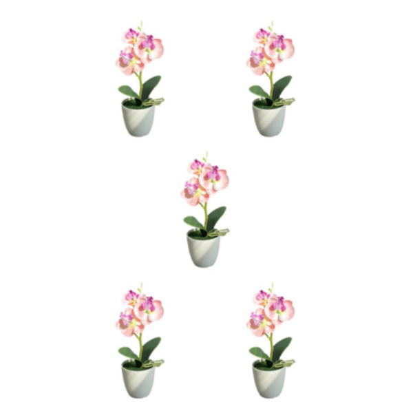 1/2/3/5 Realistiskt utseende Hållbar konstgjord blomma för DIY Pink 5PCS