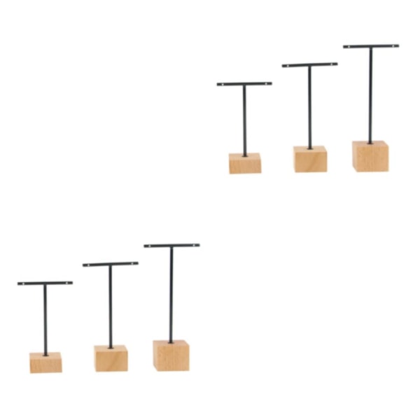 1/2/3 metall smycken T-Shape örhängen Display Rack Stativ Black 4 x 4 x 14cm 2Set