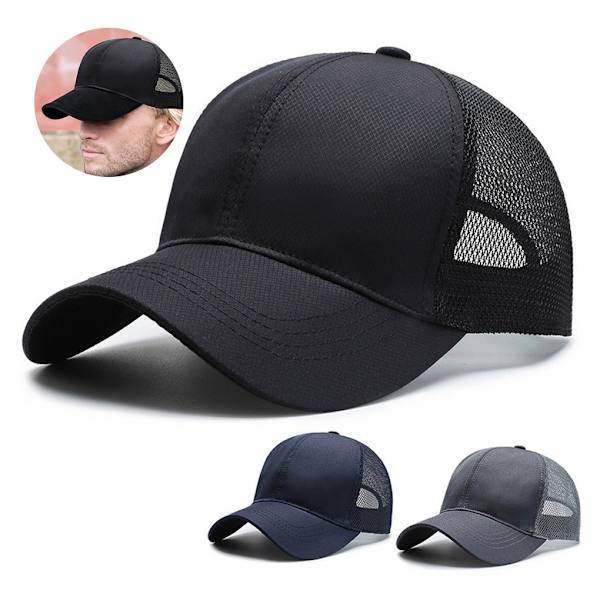 1/2/3 Summer Tunn Polyester Mesh Trucker Hat Justerbar grey 1Set