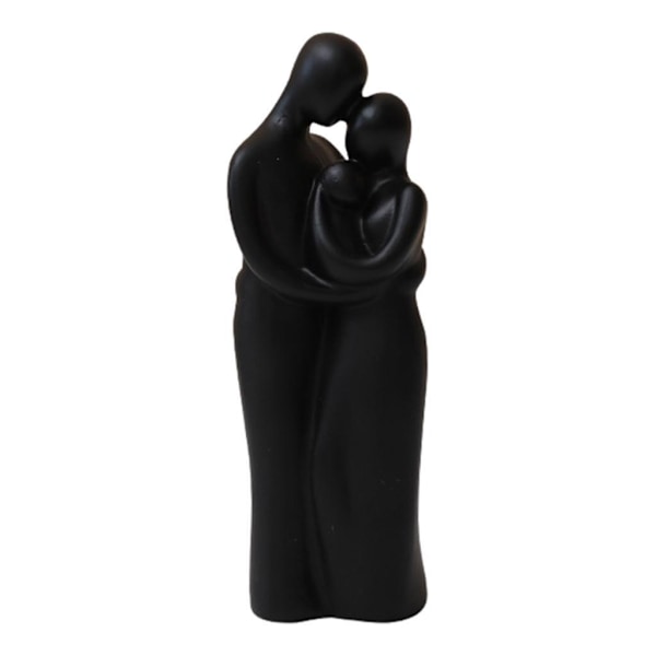 1/2 Resin Familj Par Statyett Skulptur Skrivbordsdekoration Family Black Medium 1Set