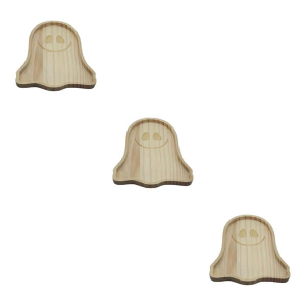 1/2/3 brun festlig halloween pumpa trä tallrikar för unika Ghosts disk 3PCS