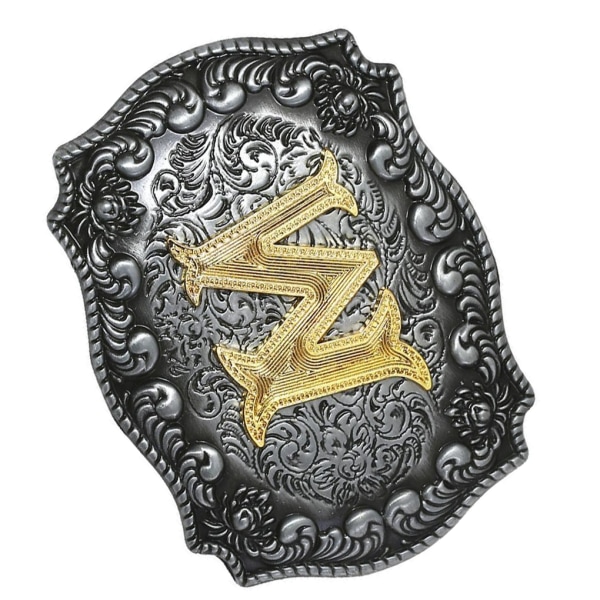 1/2/3/5 Western Cowboy Golden Initialbokstav A-Z metallbälte letter W 1Set