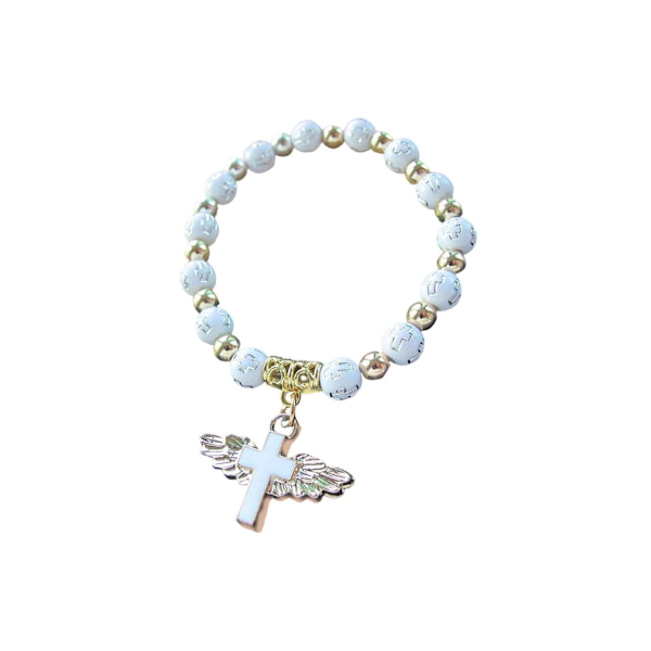 1/2/3/5 Angel Wing Cross Armband för 1:A nattvardsdedikation 1Set