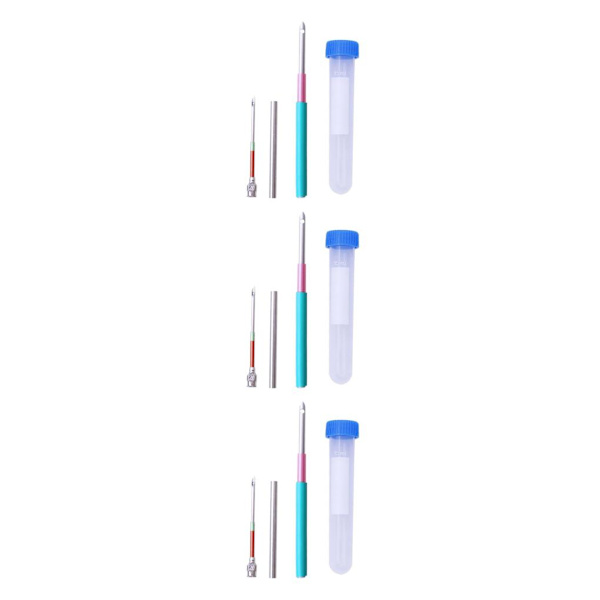 1/2/3/5 Broderi Punch Nål Penna Sysats Stickverktyg 3 Pcs Needle 1 Pc Tube 10cm 3Set