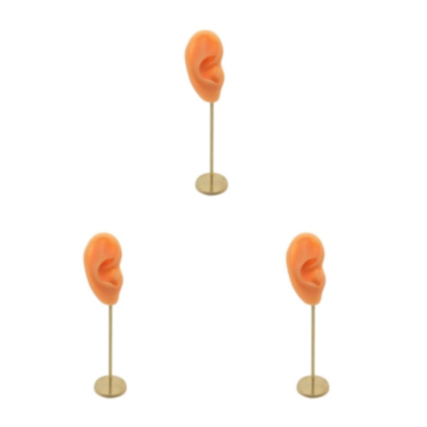 1/2/3 Örhänge Display Stand Human Ear Model Stud Holder Showcase Right Normal Skin Height: 18cm 3Set