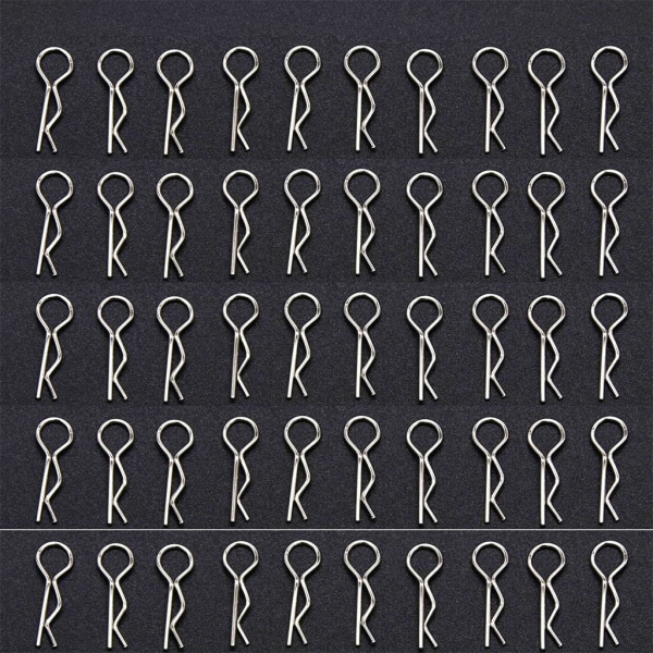 1/2/3/5 RC Body Shell Clips R Shape för 1/10 RC racingbil silver length 24mm 1Set