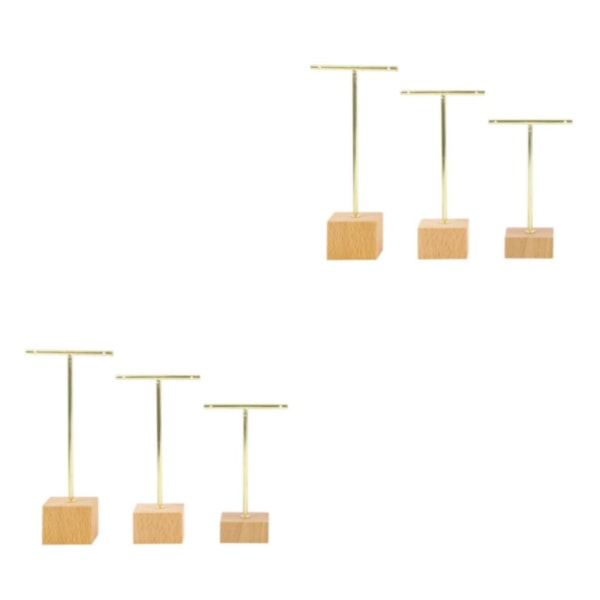 1/2/3 metall smycken T-Shape örhängen Display Rack Stativ Gold 4 x 4 x 14cm 2Set