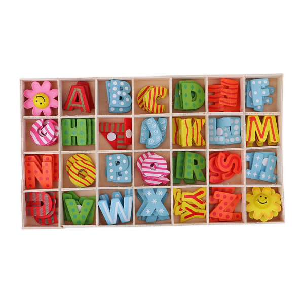 1/2/3 112 bitar Alfabetbokstäver i trä Barnleksaker med förvaring Multicolor 112 Pcs 1Set