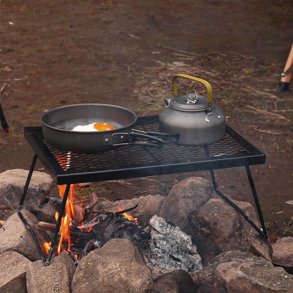 Fällbart Campingbord Förvaringsnät Mesh Bärbar Picnic Camping