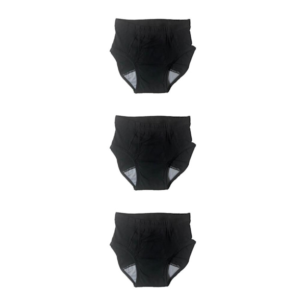 1/2/3/5 Herrblöja Tvättbar Bekväm Vattentät Återanvändbar Black XL 3Set