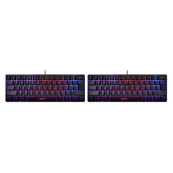 1/2 Gaming Mini Trådlöst tangentbord RGB Bakgrundsbelyst USB för bärbara datorer Black keyboard 11.5x4.02x1.57 Inch 2Set
