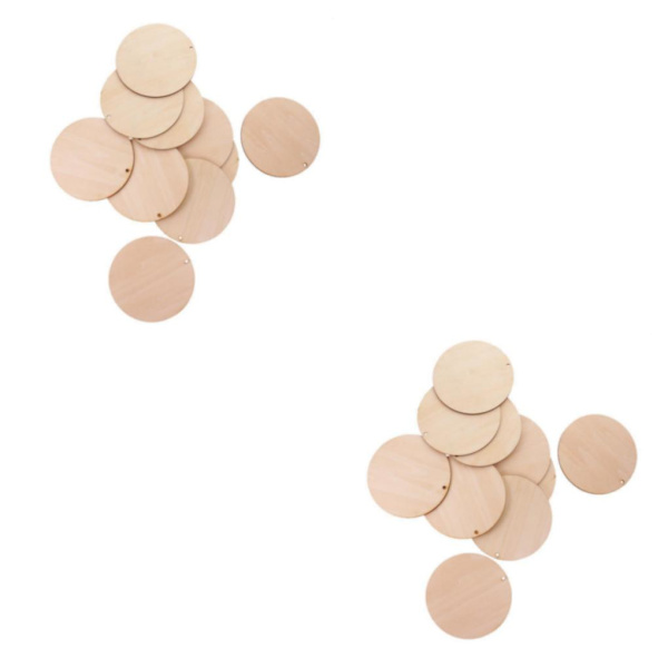 1/2/5 runda oavslutade bitar skiva med hål för konst DIY Wood 120mm 10 Pcs 2Set