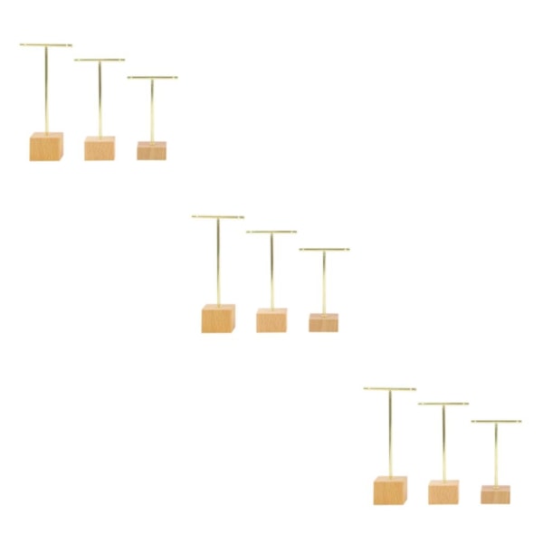 1/2/3 metall smycken T-Shape örhängen Display Rack Stativ Gold 4 x 4 x 14cm 3Set