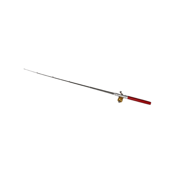 Röd Mini Pocket Alloy Fish Pen Fiskespö stång w/ Baitcasting