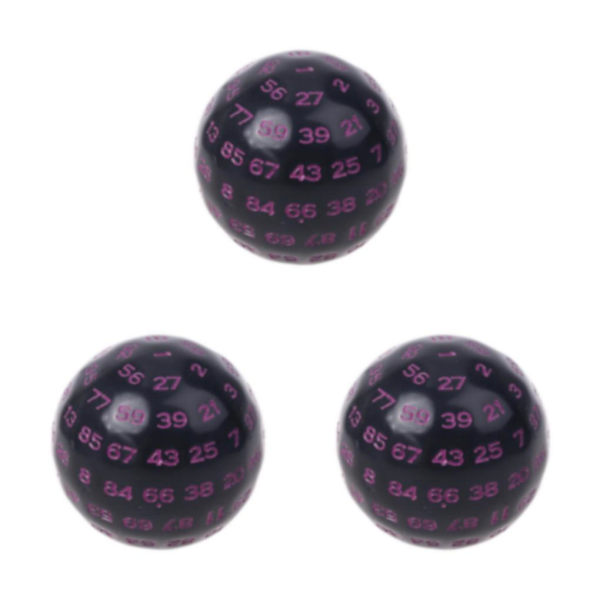 1/3/5 Akryltärningar Spelunderhållning Familjepolyedriska tärningar Black Purple 48mm 3Set