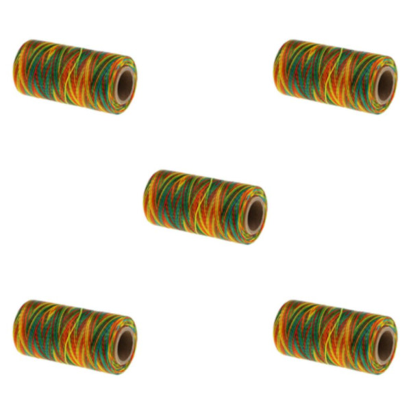 1/3/5 150D 1 mm regnbågsfärg platt vaxad tråd Sysömmar 5Set