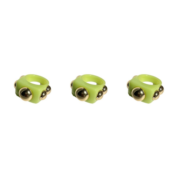 1/2/3/5 Fashion Statement Ringar för kvinnor – Arcylic Chunky green 3Set